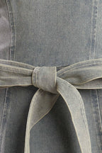 A DAY AT THE VINEYARD DENIM MIDI DRESS - 99% Cotton
