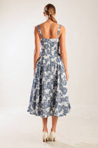 EXPLORING NEW INTERESTS WOVEN MIDI DRESS - 90% Cotton