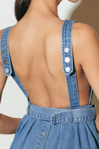 LAVENDER FIELDS DENIM MIDI DRESS - 90% Cotton