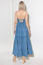 ETERNAL DESIRE DENIM MIDI DRESS - 90% Cotton