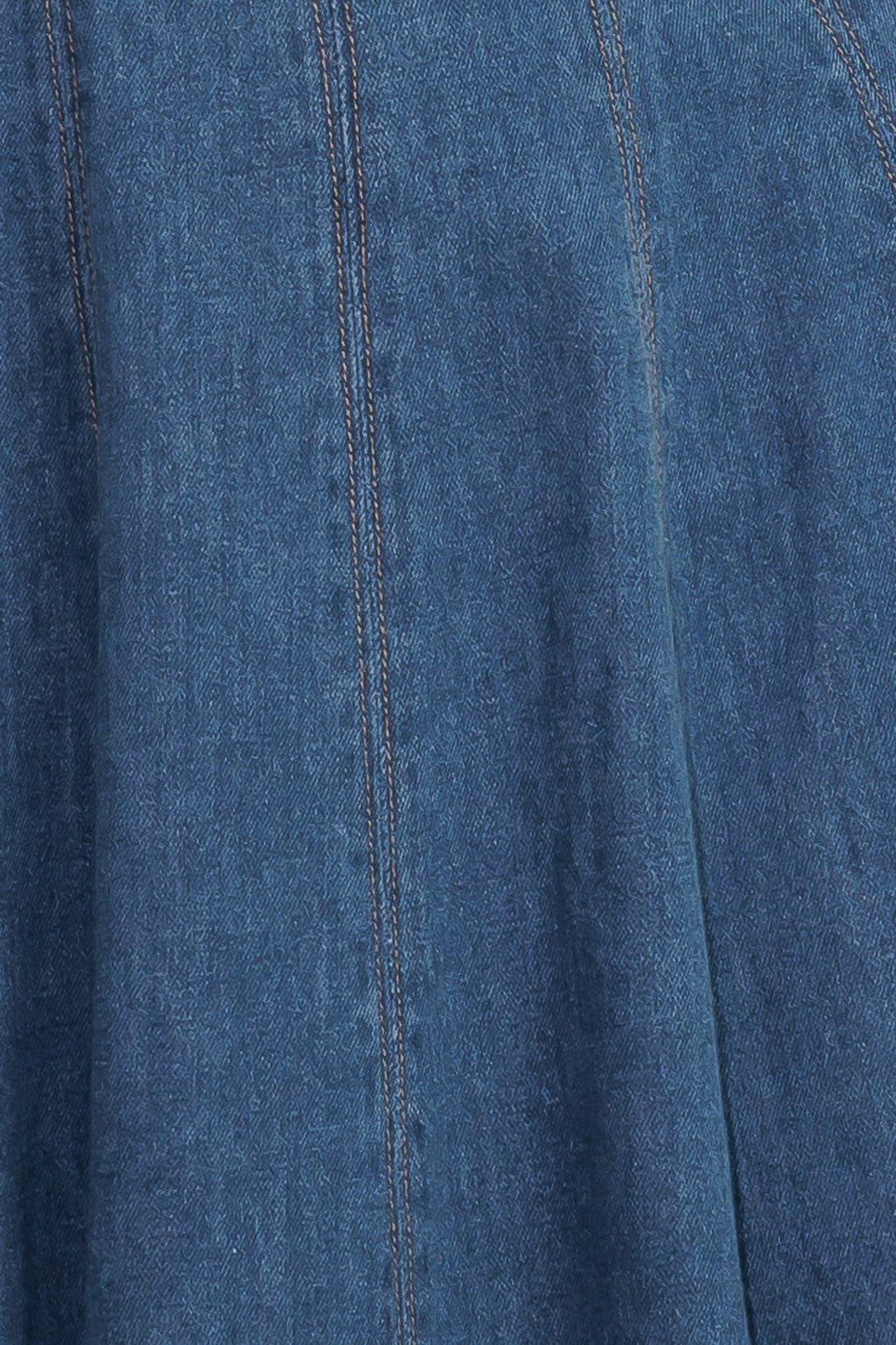 CREAM FIELD DENIM MIDI DRESS - 90% Cotton