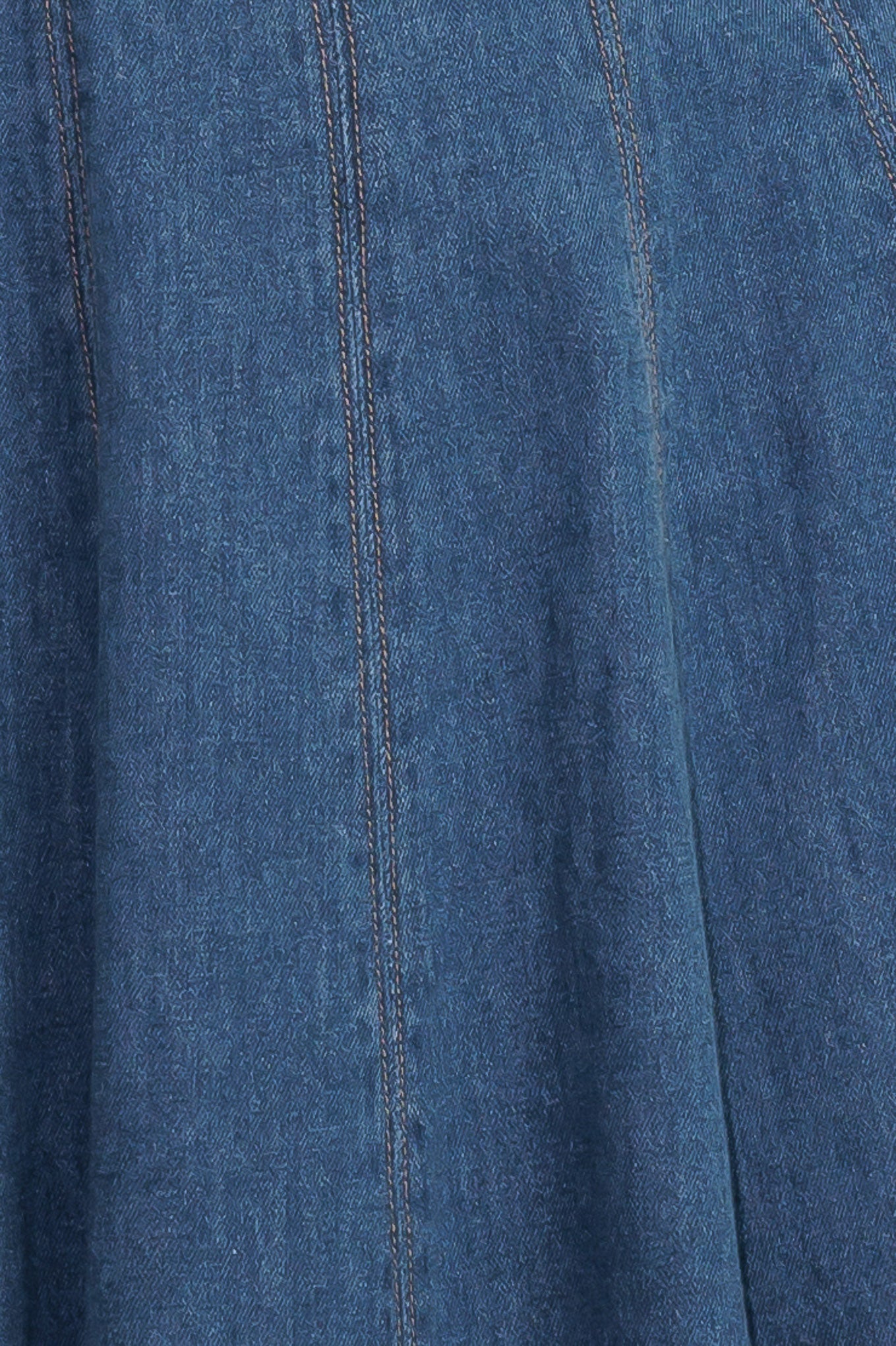 CREAM FIELD DENIM MIDI DRESS - 90% Cotton