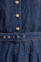 MOONLIGHT SERENADE DENIM MIDI DRESS - 92% Cotton