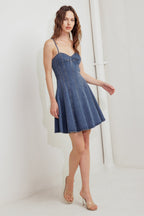 WEEKEND COMMAND DENIM MINI DRESS - 99% Cotton