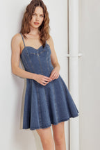 WEEKEND COMMAND DENIM MINI DRESS - 99% Cotton