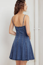 WEEKEND COMMAND DENIM MINI DRESS - 99% Cotton