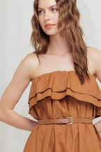 MILK & HONEY WOVEN MIDI DRESS