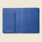 Leather Passport Wallet with RFID Shield- Cobalt
