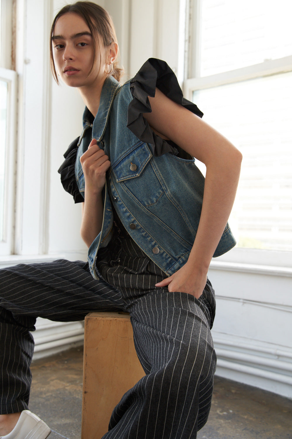 AUTHENTIC MOMENTS DENIM VEST - 92% Cotton