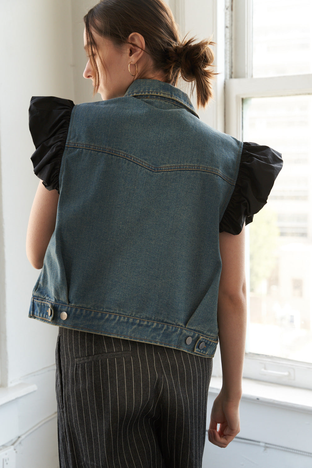 AUTHENTIC MOMENTS DENIM VEST - 92% Cotton