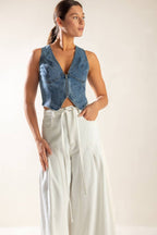 PICTURE PERFECT DENIM VEST - 98% Cotton