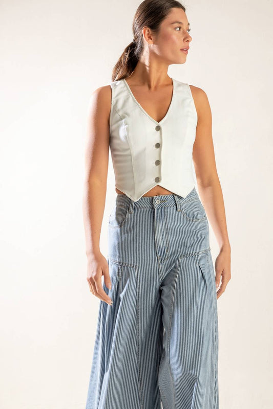 THE LILY'S SECRET DENIM VEST - 97% Cotton