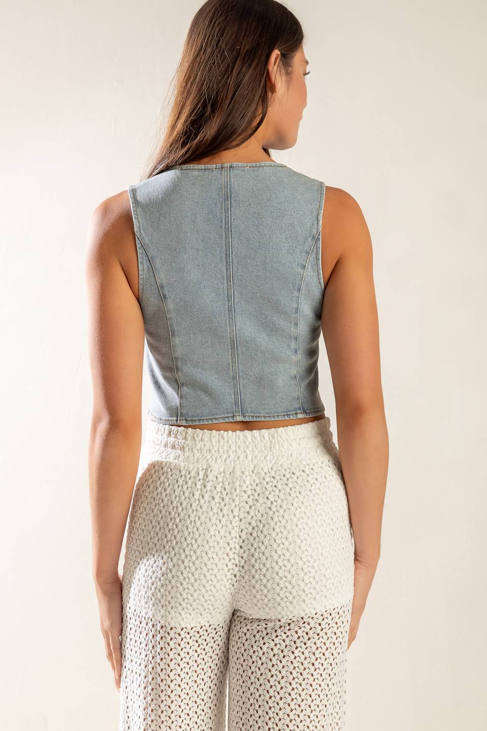 KICK IT WITH ME DENIM VEST - 99% Cotton