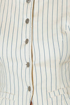 COFFEE RUN STRIPED WOVEN VEST - 97% Cotton