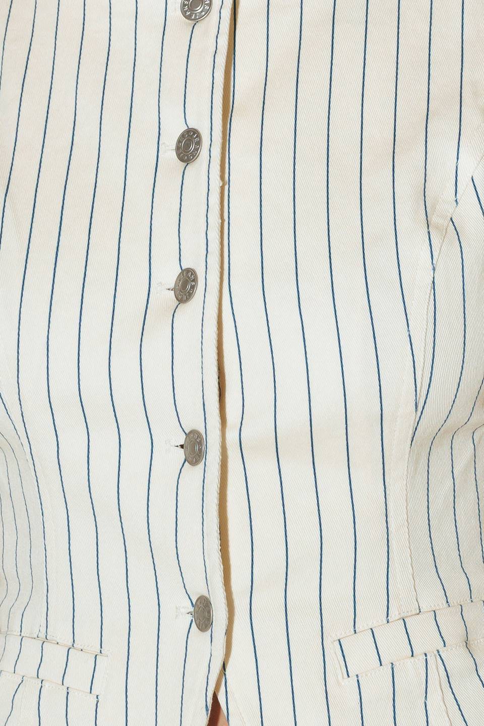 COFFEE RUN STRIPED WOVEN VEST - 97% Cotton