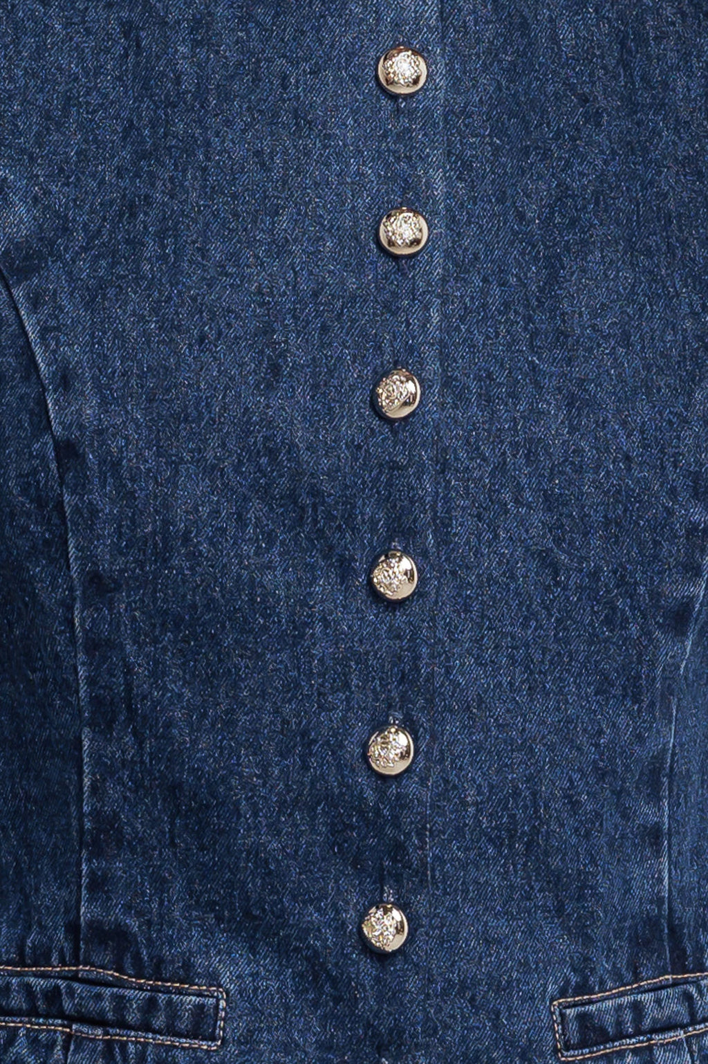 COFFEE PETAL DENIM VEST - 97% Cotton