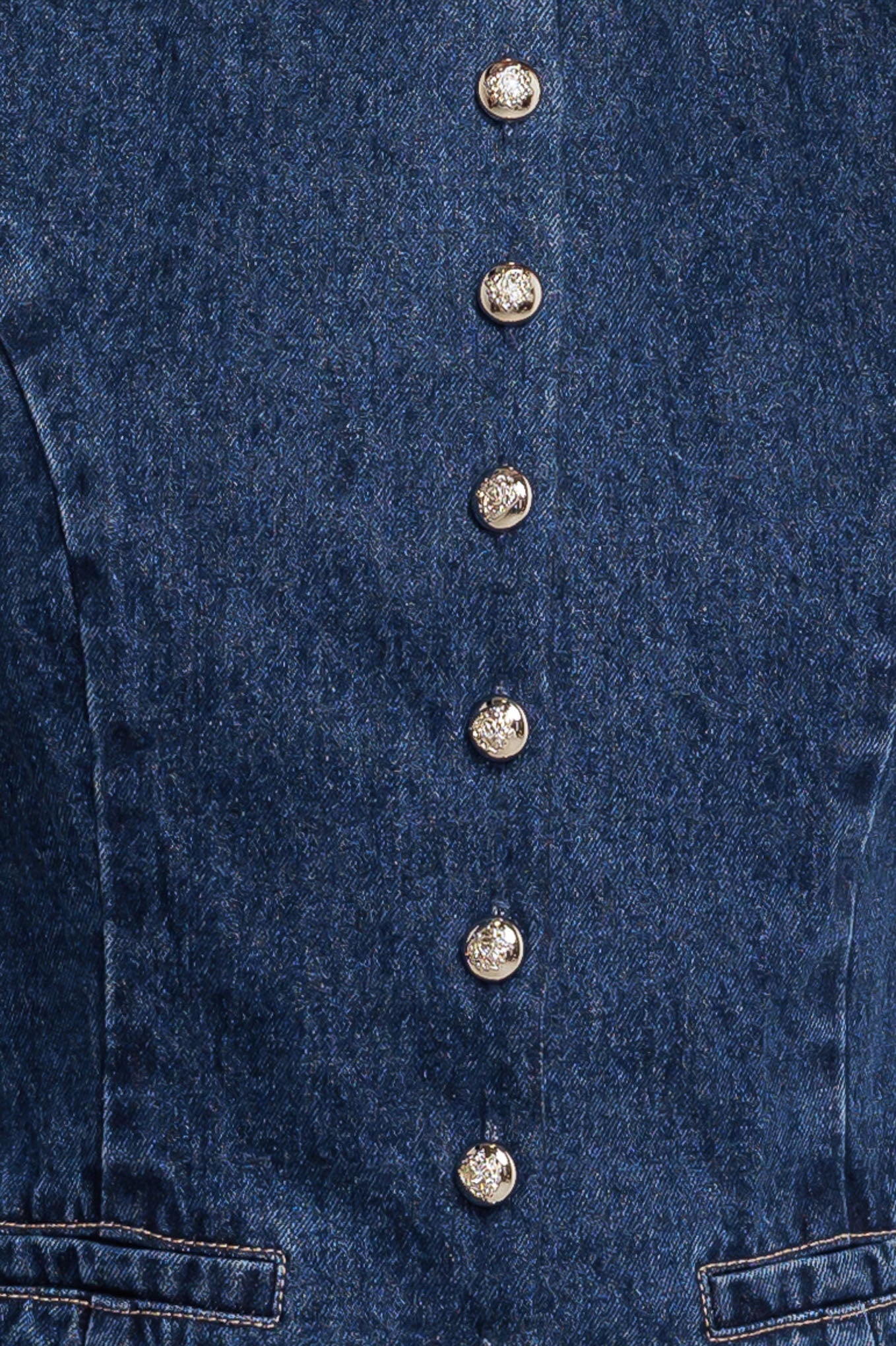 COFFEE PETAL DENIM VEST - 97% Cotton