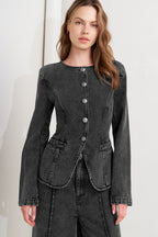 GRAPHITE MUSE DENIM JACKET - 90% Cotton