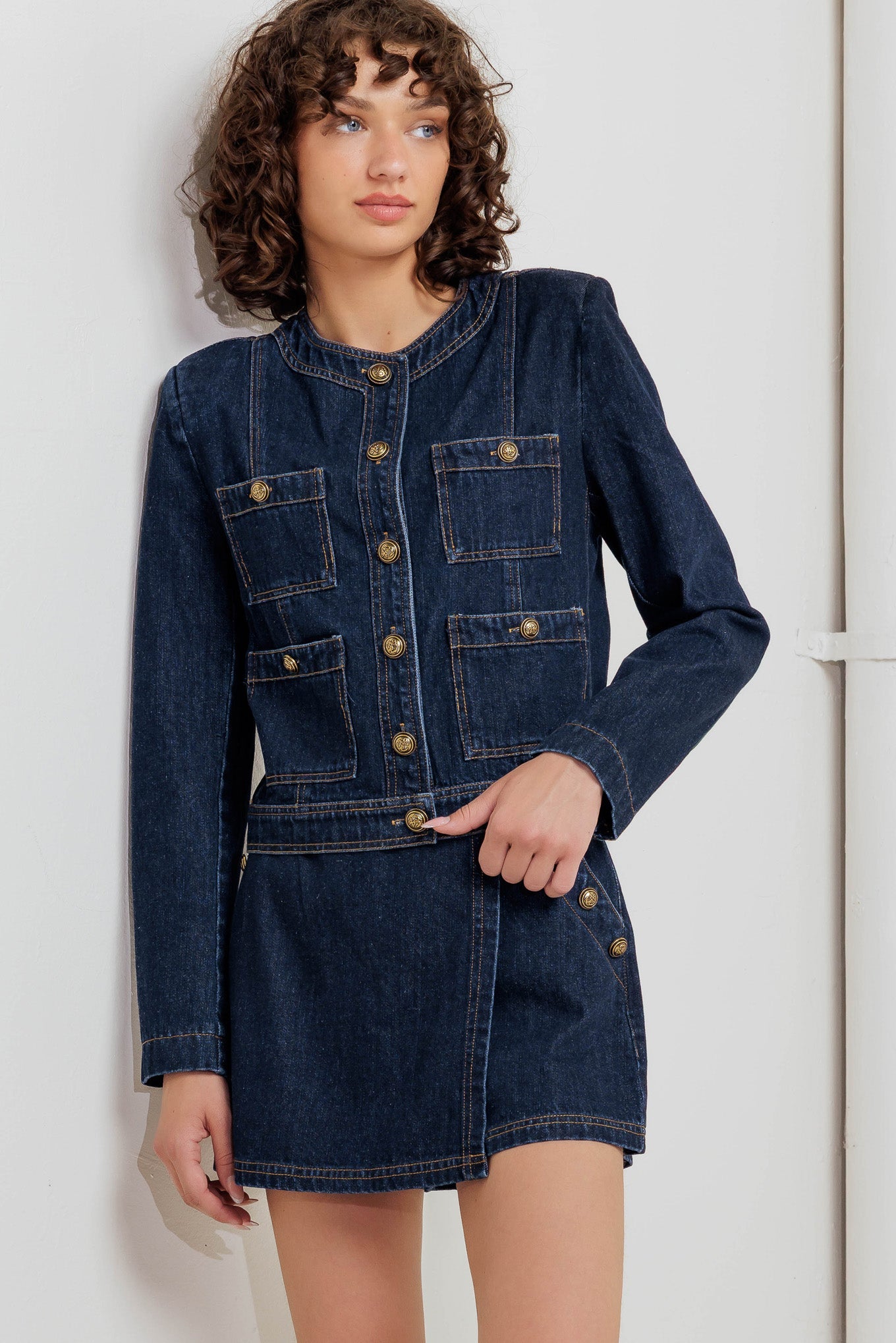 GLAM CODE DENIM JACKET - 90% Cotton