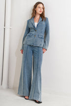 TAILORED FRAME FRENCH TERRY BLAZER