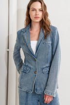 TAILORED FRAME FRENCH TERRY BLAZER