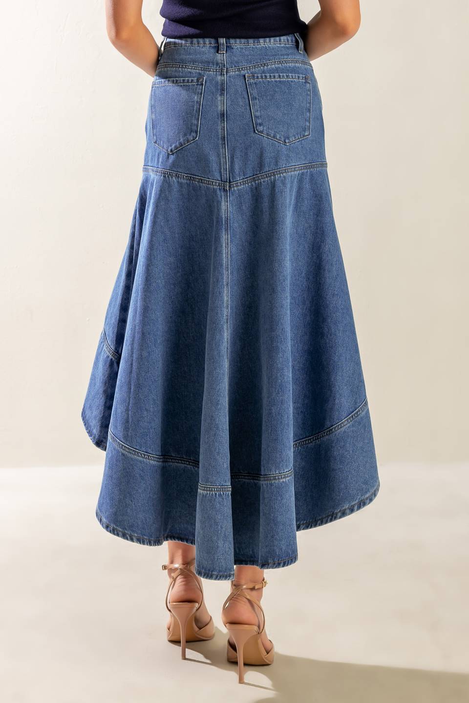 UNDER THE HISBISCUS DENIM SKIRT - 90% Cotton