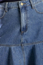 UNDER THE HISBISCUS DENIM SKIRT - 90% Cotton