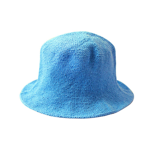 FLORETTE Crochet Bucket Hat In Periwinkle Blue - The Peony Haus