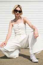 ROYAL AFFAIR WOVEN JUMPSUIT - 97% Cotton