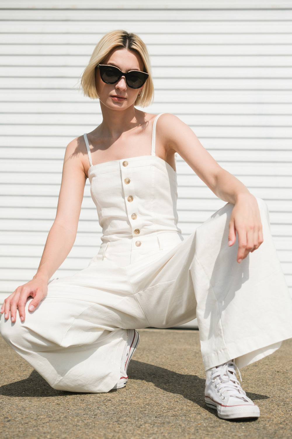 ROYAL AFFAIR WOVEN JUMPSUIT - 97% Cotton