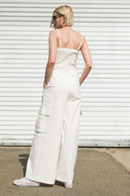 ROYAL AFFAIR WOVEN JUMPSUIT - 97% Cotton
