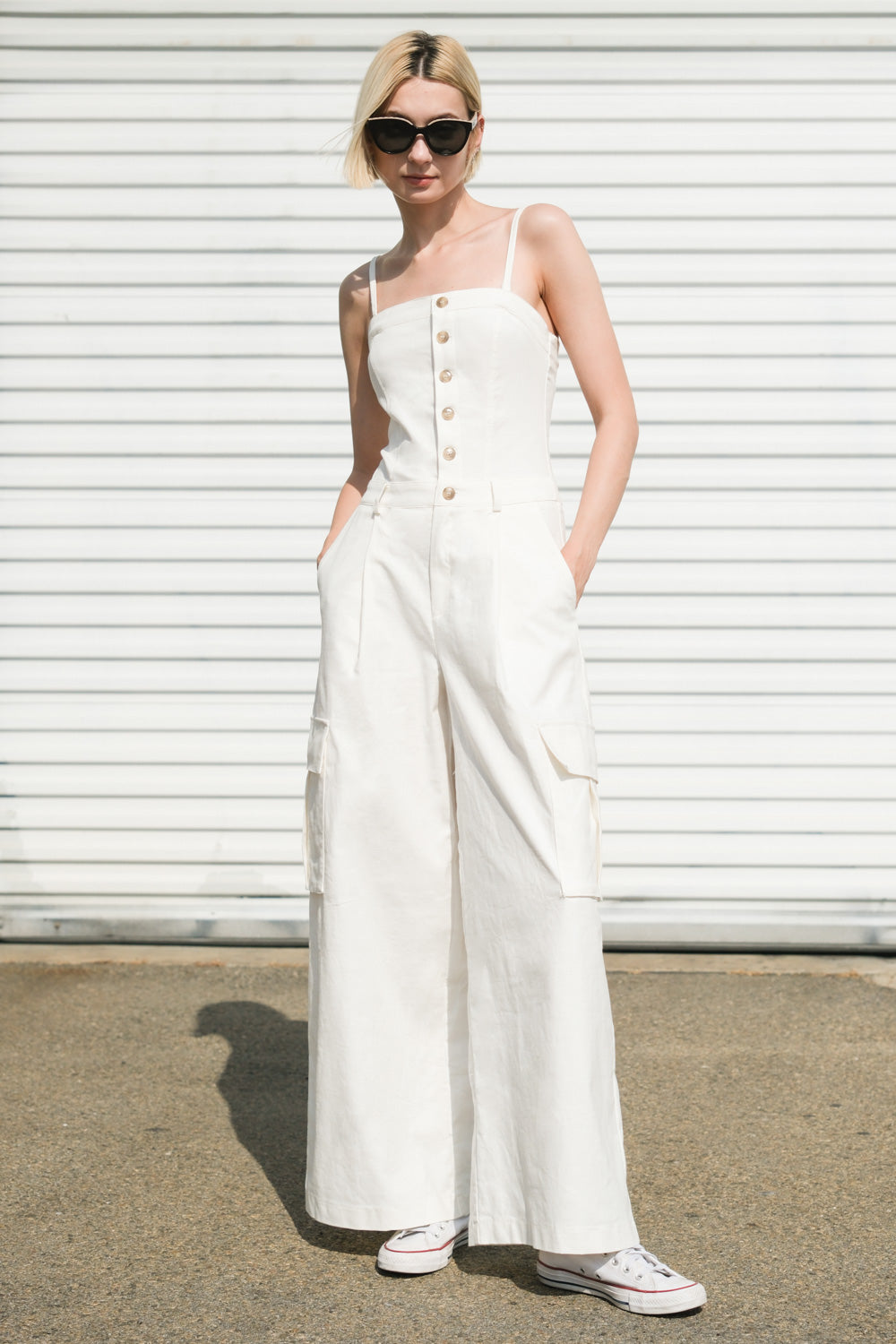 ROYAL AFFAIR WOVEN JUMPSUIT - 97% Cotton
