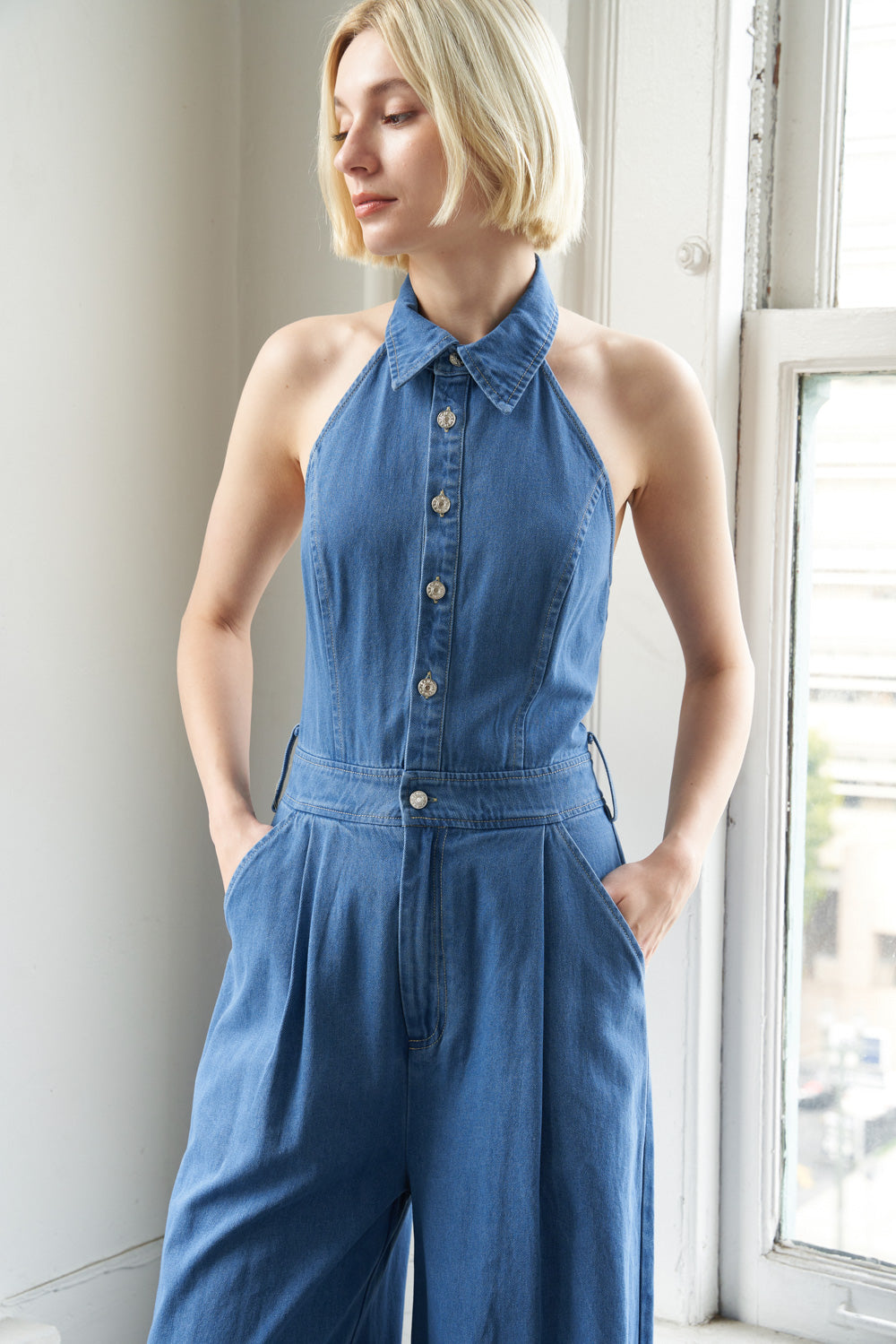 SERENE SEASONS DENIM JUMPSUIT - 95% Cotton