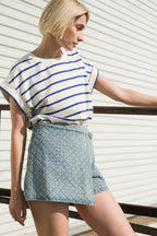 NO ONE PRETTIER DENIM SKORT -  90% Cotton