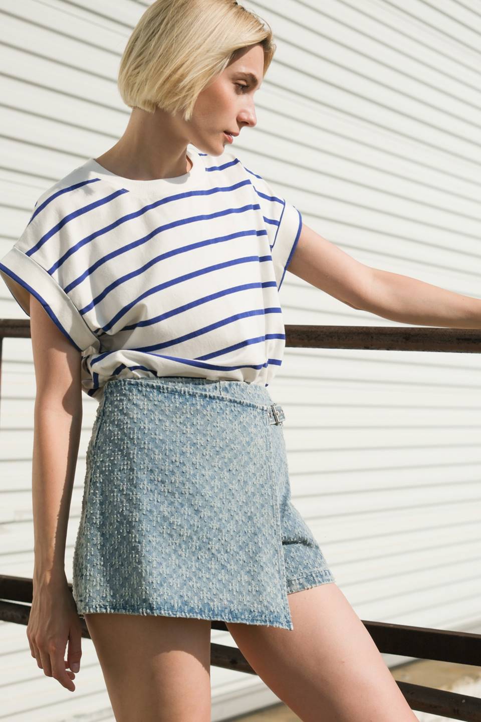 NO ONE PRETTIER DENIM SKORT -  90% Cotton