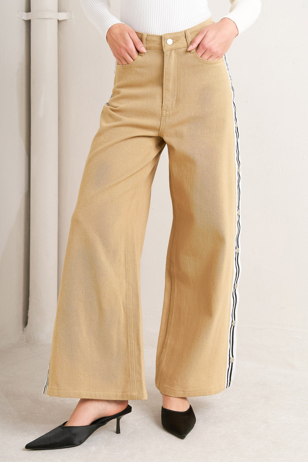 ELEGANT ELEVATION WOVEN TWILL PANTS