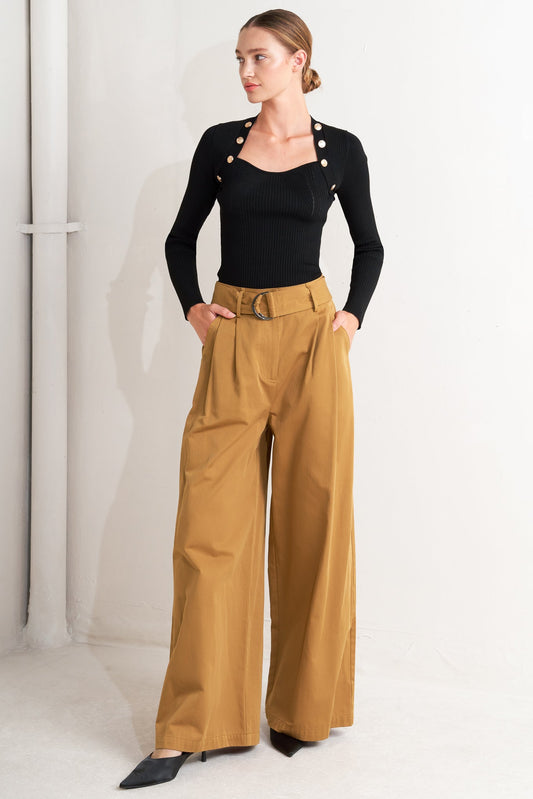 ELEGANCE UNVEILED WOVEN PANTS - 90% Cotton