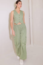 DRIFTING CURRENTS OLIVE WOVEN PANTS