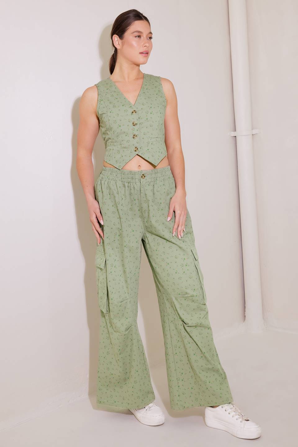 DRIFTING CURRENTS OLIVE WOVEN PANTS