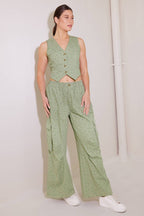 DRIFTING CURRENTS OLIVE WOVEN PANTS