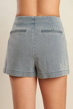 DAISY DATE DENIM SKORT - 99% Cotton