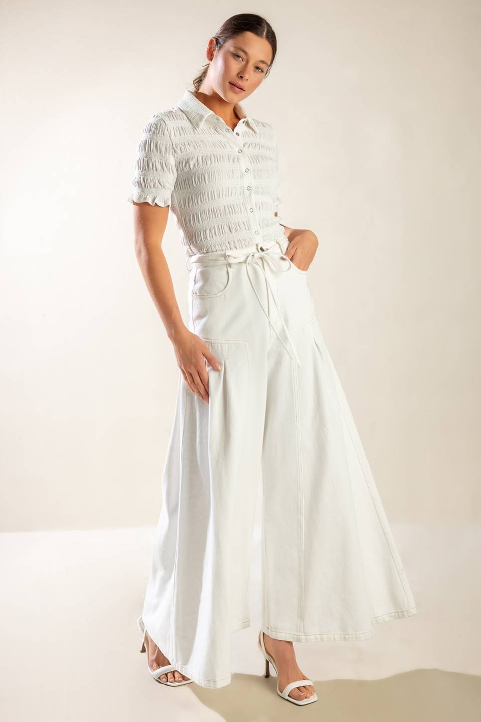 EVERY SUNDAY WHITE WOVEN PANTS