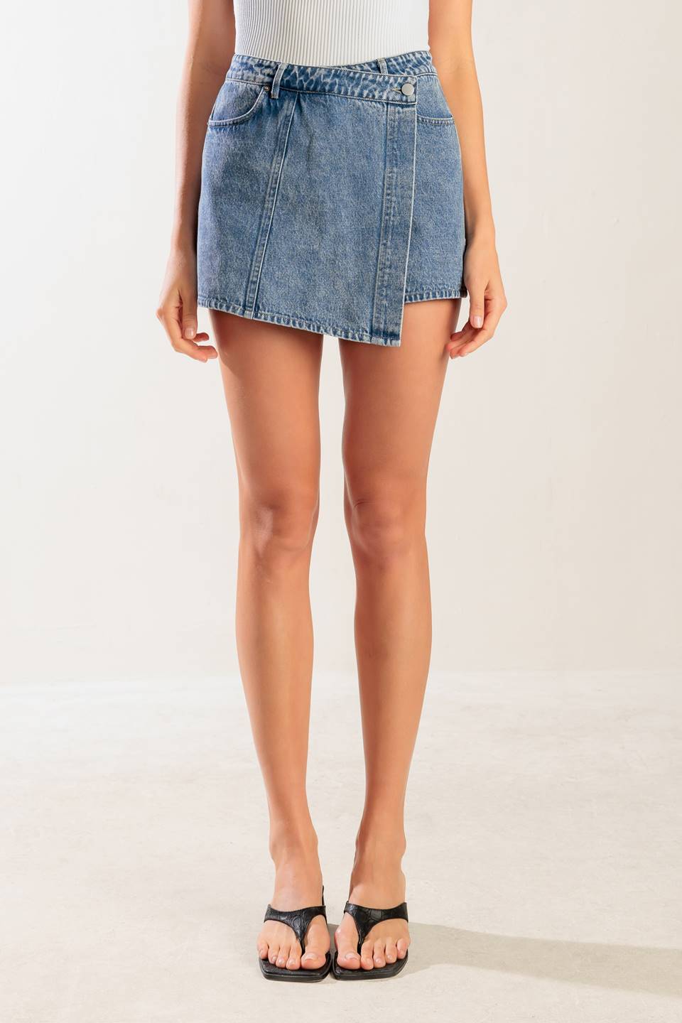 BY CHANCE DENIM SKORT - 90%cotton