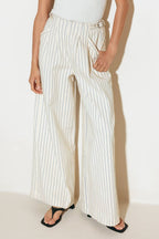COFFEE RUN STRIPED WOVEN PANTS