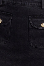 TAILORED FLOW BLACK WOVEN SKORT - 91% Cotton