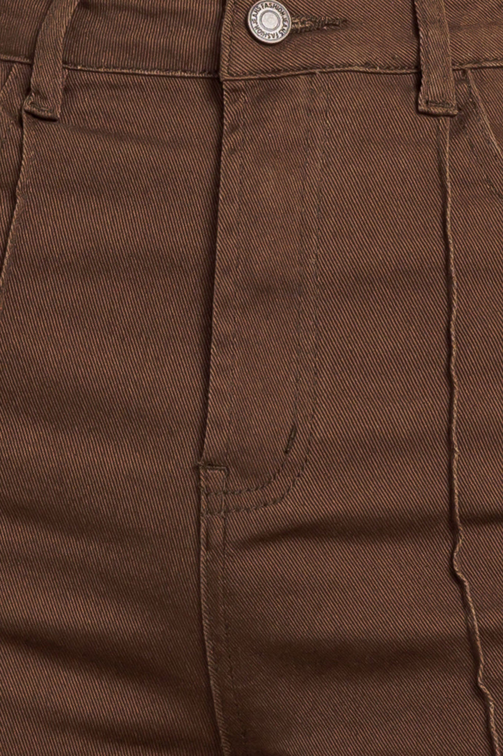 EFFORTLESS EDGE BROWN TWILL PANTS - 97% Cotton