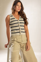INTO THE NATURAL SWEATER KNIT VEST - 97% Cotton