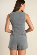 DAISY DATE DENIM VEST - 99% Cotton