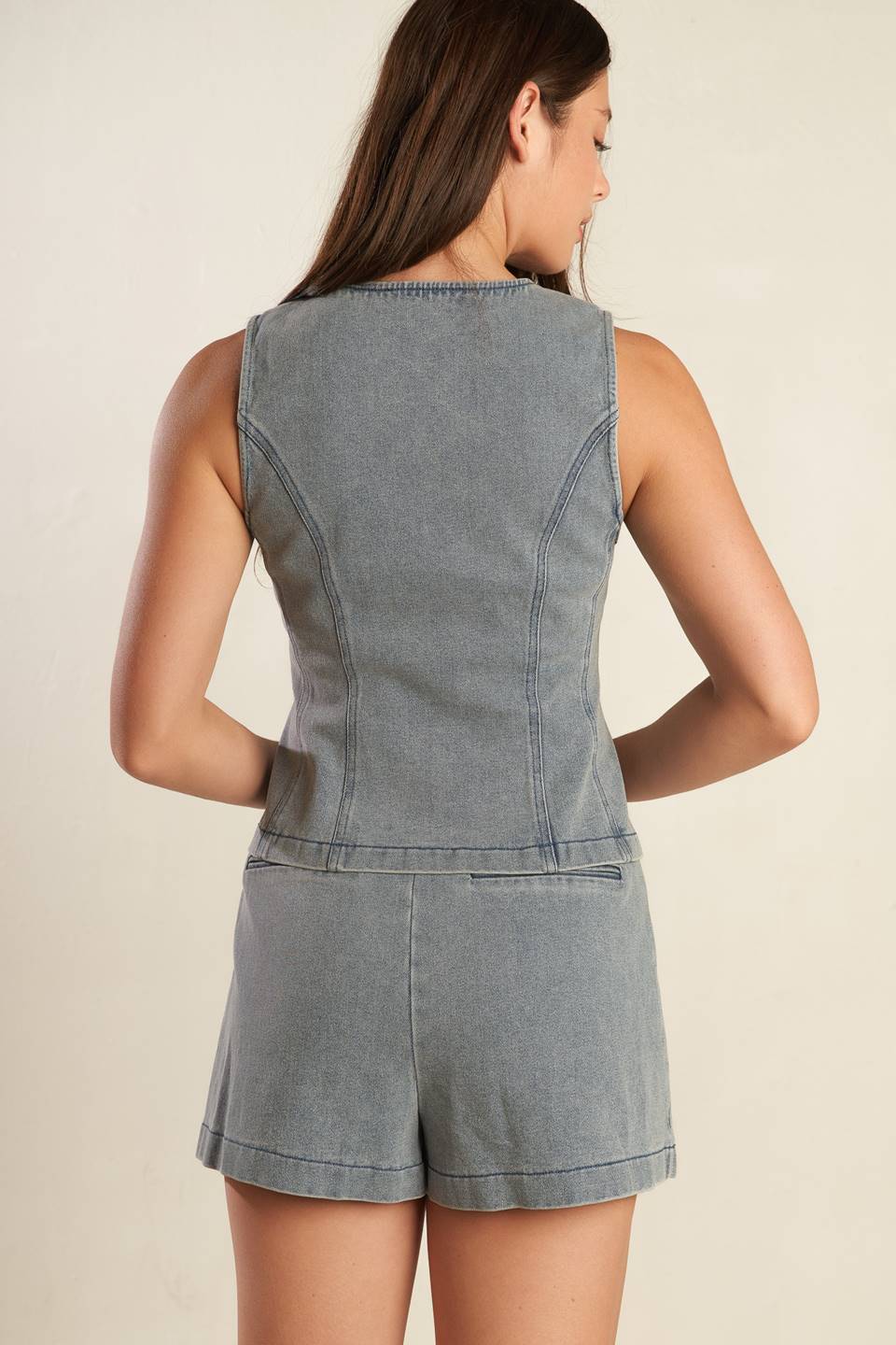 DAISY DATE DENIM VEST - 99% Cotton