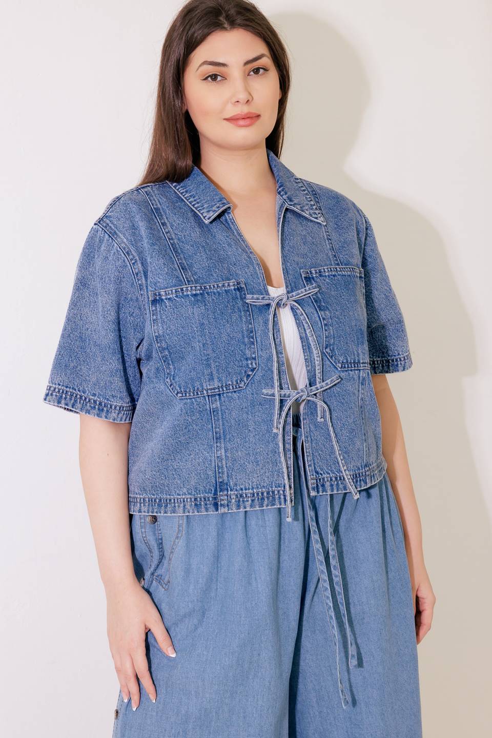 BY CHANCE DENIM TOP - 90%cotton
